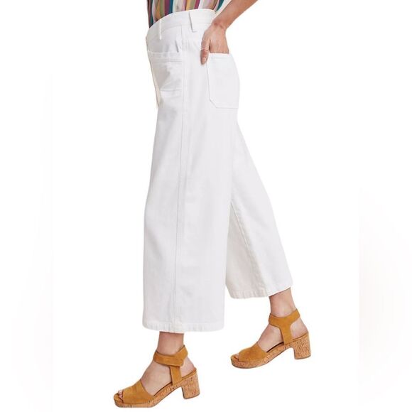 Citizens of Humanity White Nadia Lace-Up High-Rise Wide-Leg Jeans 27 - Picture 2 of 10